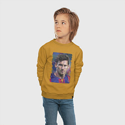 Свитшот хлопковый детский Lionel Messi - striker, Barcelona, цвет: горчичный — фото 2