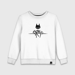 Свитшот хлопковый детский Stray: Black Logo, цвет: белый