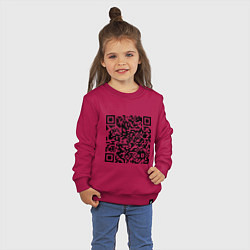 Свитшот хлопковый детский QR-код Скала Джонсон, цвет: маджента — фото 2