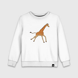Свитшот хлопковый детский Жираф бегущий, цвет: белый