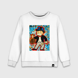 Свитшот хлопковый детский Alec ART Monopoly, цвет: белый