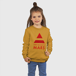 Свитшот хлопковый детский 30 Seconds to Mars - Рок, цвет: горчичный — фото 2