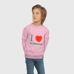 Свитшот хлопковый детский Love Azerbaijan, цвет: светло-розовый — фото 2