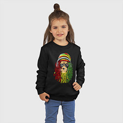 Свитшот хлопковый детский Rasta lioN, цвет: черный — фото 2