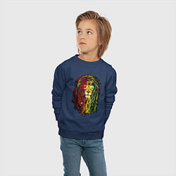 Свитшот хлопковый детский Jam lioN, цвет: тёмно-синий — фото 2