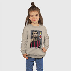 Свитшот хлопковый детский Paolo Cesare Maldini - Milan, captain, цвет: миндальный — фото 2