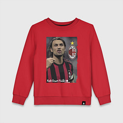 Свитшот хлопковый детский Paolo Cesare Maldini - Milan, captain, цвет: красный