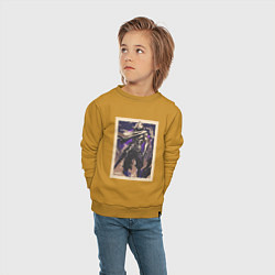 Свитшот хлопковый детский Omen art, цвет: горчичный — фото 2
