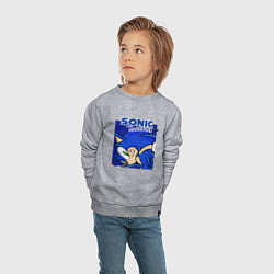 Свитшот хлопковый детский Sonic Adventure Sonic, цвет: меланж — фото 2