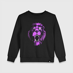 Свитшот хлопковый детский Neon vanguard lion, цвет: черный