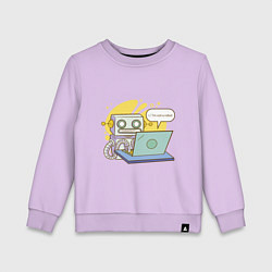 Детский свитшот Я не робот Програмерский мем