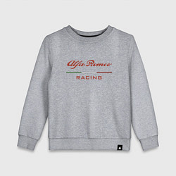 Свитшот хлопковый детский Alfa Romeo racing - logo, цвет: меланж