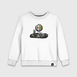 Свитшот хлопковый детский Alfa Romeo - Racing, цвет: белый