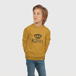 Свитшот хлопковый детский KING Парные Король, цвет: горчичный — фото 2