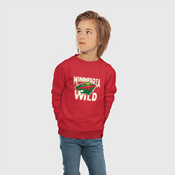 Свитшот хлопковый детский Миннесота Уайлд, Minnesota Wild, цвет: красный — фото 2