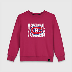 Свитшот хлопковый детский Монреаль Канадиенс, Montreal Canadiens, цвет: маджента