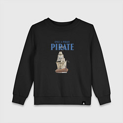 Свитшот хлопковый детский Once a pirate always a pirate, цвет: черный