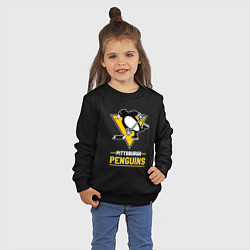 Свитшот хлопковый детский Питтсбург Пингвинз , Pittsburgh Penguins, цвет: черный — фото 2