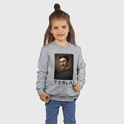 Свитшот хлопковый детский Тесла 2022, цвет: меланж — фото 2