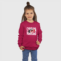 Свитшот хлопковый детский Каролина Харрикейнз, Carolina Hurricanes, цвет: маджента — фото 2