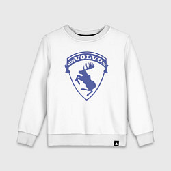 Свитшот хлопковый детский VOLVO логотип синий, цвет: белый