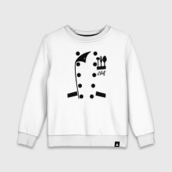 Свитшот хлопковый детский Поварской фартук, цвет: белый