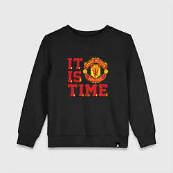 Свитшот хлопковый детский It is Manchester United Time Манчестер Юнайтед, цвет: черный