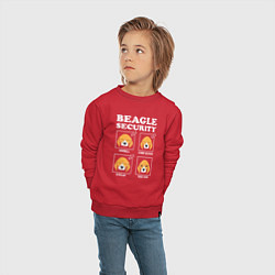 Свитшот хлопковый детский Бигль - Охрана, цвет: красный — фото 2