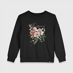 Свитшот хлопковый детский Spring mood Flower, цвет: черный