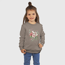 Свитшот хлопковый детский Spring mood Flower, цвет: утренний латте — фото 2