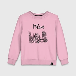 Свитшот хлопковый детский Италия Милан, цвет: светло-розовый