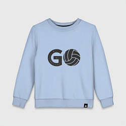 Свитшот хлопковый детский Go Volleyball, цвет: мягкое небо