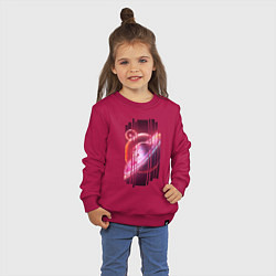 Свитшот хлопковый детский Моя Вселенная Космическое настроение, цвет: маджента — фото 2