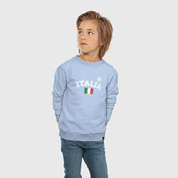 Свитшот хлопковый детский Футбол Италия, цвет: мягкое небо — фото 2