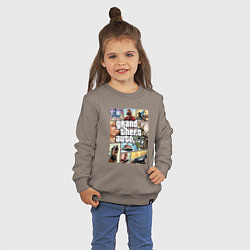 Свитшот хлопковый детский GTA V Logos, цвет: утренний латте — фото 2