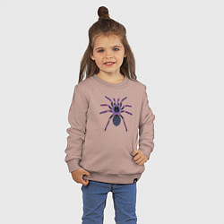 Свитшот хлопковый детский Огромный психоделический паук, цвет: пыльно-розовый — фото 2