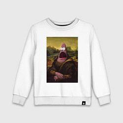 Свитшот хлопковый детский Патрик Губка Боб Мона Лиза, цвет: белый