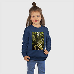 Свитшот хлопковый детский Тропические Листья В Тени, цвет: тёмно-синий — фото 2
