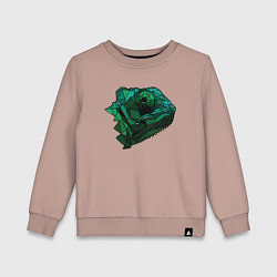 Детский свитшот Хамелеон в стиле Low Poly