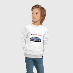 Свитшот хлопковый детский Audi sport Racing, цвет: белый — фото 2