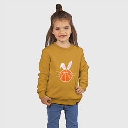 Свитшот хлопковый детский Basketball Bunny, цвет: горчичный — фото 2