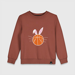 Свитшот хлопковый детский Basketball Bunny, цвет: кирпичный