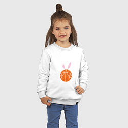 Свитшот хлопковый детский Basketball Bunny, цвет: белый — фото 2