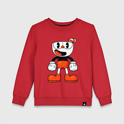 Свитшот хлопковый детский Cuphead красная чашечка, цвет: красный