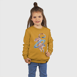 Свитшот хлопковый детский Сатурн пума, цвет: горчичный — фото 2