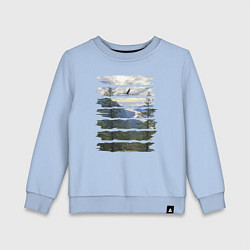 Детский свитшот Горы, небо и птицы