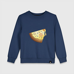 Свитшот хлопковый детский Пицца в стиле стимпанк, цвет: тёмно-синий