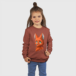 Свитшот хлопковый детский Милая лисичка Cute fox, цвет: кирпичный — фото 2