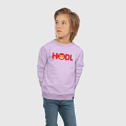 Свитшот хлопковый детский HODL Shiba, цвет: лаванда — фото 2