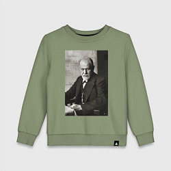 Свитшот хлопковый детский Casual freud, цвет: авокадо